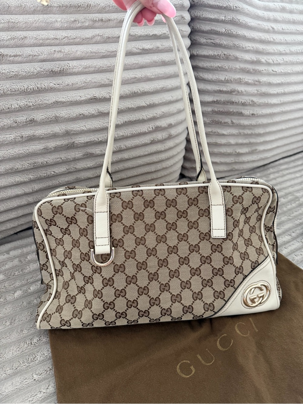 Gucci GG Canvas Britt Satchel Bag
